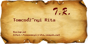 Tomcsányi Rita névjegykártya