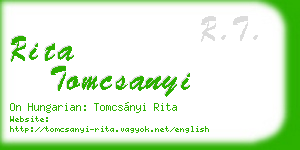 rita tomcsanyi business card