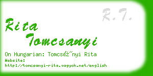 rita tomcsanyi business card